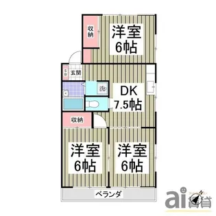 ハイツ奥州道【1階】の間取り