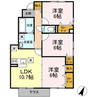 ブランハウス A【1階】の間取り