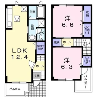 カーサコーモド阿倉川I【1階】の間取り