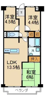 ローズハイツ香里園2号棟【8階】の間取り