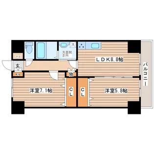 アークデュオ仙台宮町【5階】の間取り