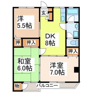 八代トップマンション【7階】の間取り