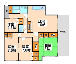 エステート武蔵野【1階】の間取り