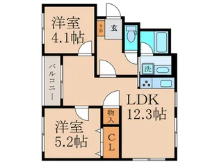 コープ野村深沢【4階】の間取り