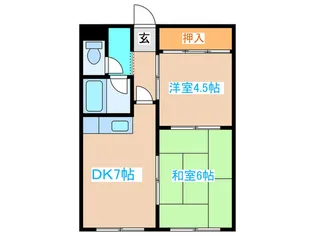 中央マンション【3階】の間取り