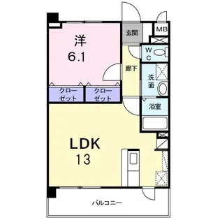 アイタス福岡【2階】の間取り