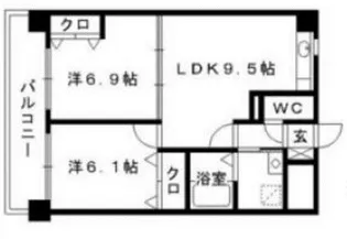 シャンティオンマンション【4階】の間取り
