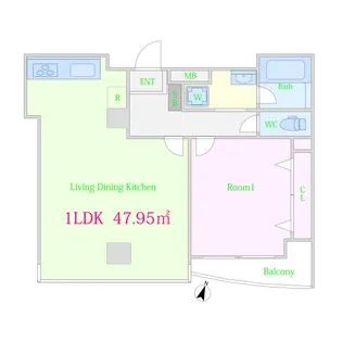 ボラールホソカワ【4階】の間取り