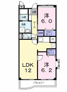 プリムヴェール【1階】の間取り