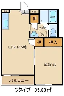 スズランハイツB【1階】の間取り