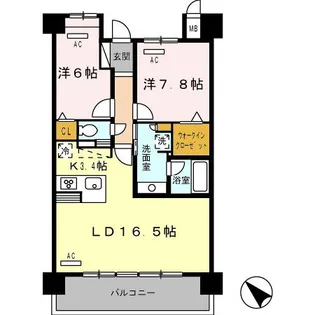 ロイヤルパークス豊洲【6階】の間取り