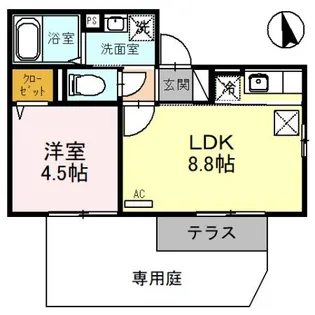 ウィットヒメサト【1階】の間取り