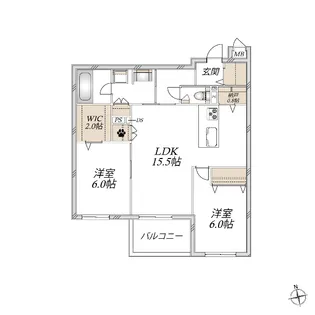 Jumeaux 北館【3階】の間取り