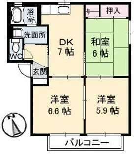 バリュージュヤシマC棟【1階】の間取り