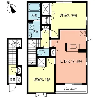 ジュレ鵠沼【2階】の間取り