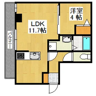 ヴォーヌンク博多駅東【6階】の間取り