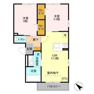 ロイヤルパレス 2番館【2階】の間取り