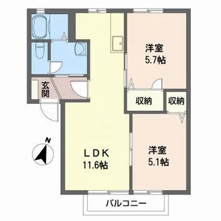 ディアス昭和I【2階】の間取り