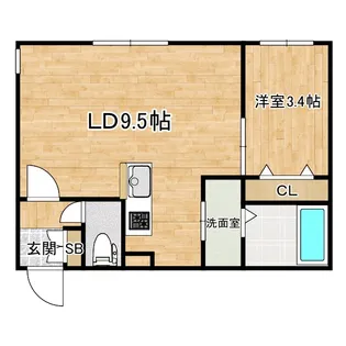 ライトベルー南9条ー【2階】の間取り