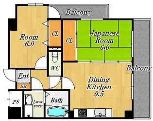 梅田こうろかん【6階】の間取り