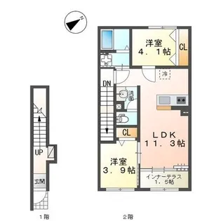 リバーヒルズ浜坂【2階】の間取り