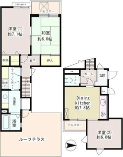 カルム桜新町パティオ【3階】の間取り