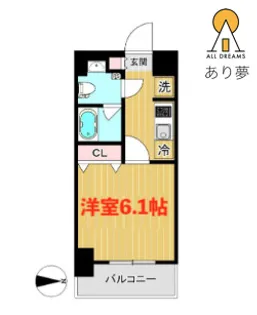 SHOKEN Residence横浜桜木町(ショウケンレジデンスヨコハ【7階】の間取り