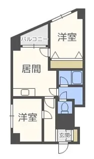アサヒコーポ【6階】の間取り