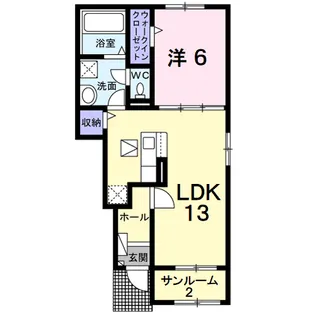 ヴィヴァレス【1階】の間取り
