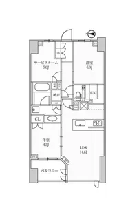 ディームス方南町【6階】の間取り