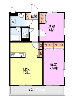 RESIDENCE Hill West裏館【3階】の間取り