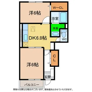 サニープレイスA・B【1階】の間取り