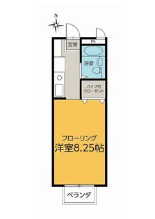 ウエストタウンシングル【2階】の間取り
