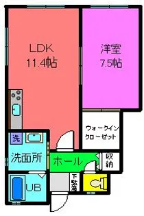 石川県河北郡内灘町字大根布7【アパート】の間取り