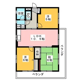 フラット三輪【1階】の間取り