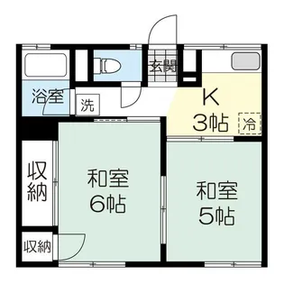 ベルグコーポ1号棟【2階】の間取り