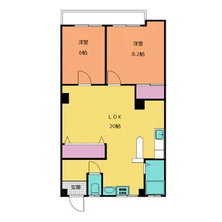 和名ヶ谷京葉ハイツ【2階】の間取り