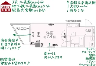 アクシルコート京都二条ウエスト棟【10階】の間取り