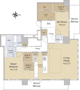 THE YOKOHAMA FRONT【40階】の間取り