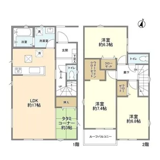 埼玉県春日部市一ノ割1【一戸建】の間取り
