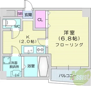 ラピス雨宮【6階】の間取り