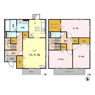 静岡県裾野市御宿【一戸建】の間取り