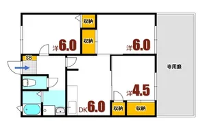 セルティア洋光 A棟【1階】の間取り