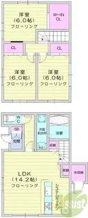 宮城県名取市植松2【一戸建】の間取り