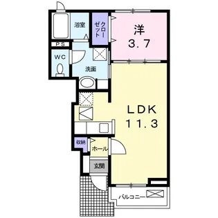 ヌウボーハウス【1階】の間取り