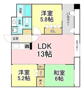 福岡県北九州市八幡西区山寺町【マンション】の間取り