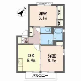 カーサ・ルミエールC【2階】の間取り