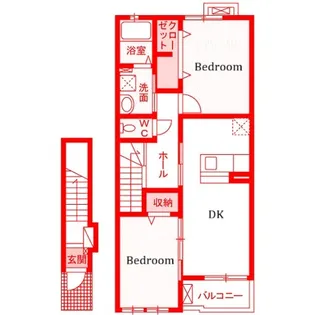 2DKの間取り画像