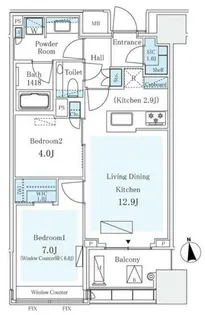 東京都千代田区三番町【マンション】の間取り