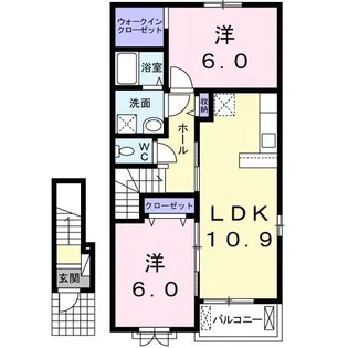 2LDKの間取り画像